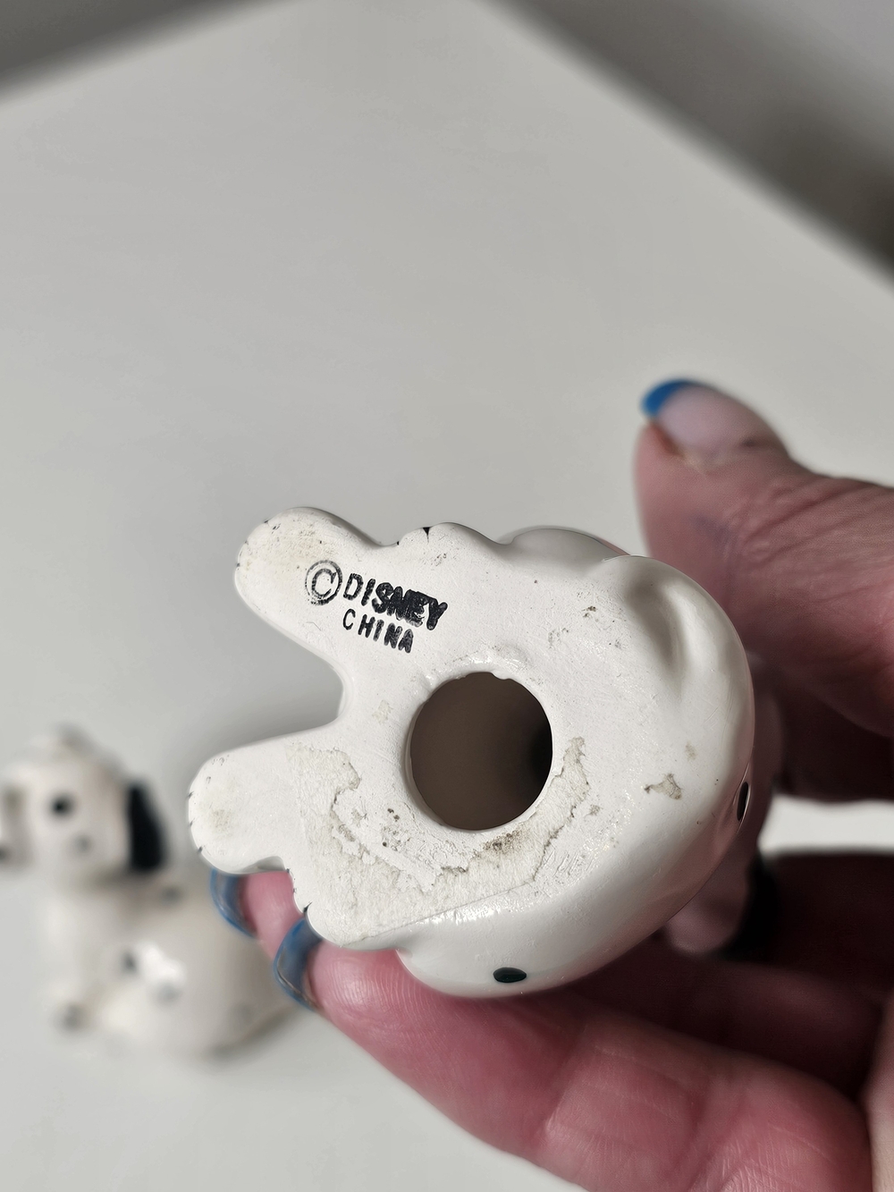 Disney White Dalmatian Ceramic Dog Figurine 2" Set Of 2 - Picture 4 of 6